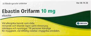 Ebastin Orifarm, filmdragerad tablett 10 mg 30 st