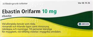 Ebastin Orifarm, filmdragerad tablett 10 mg, 30 st produkt bild