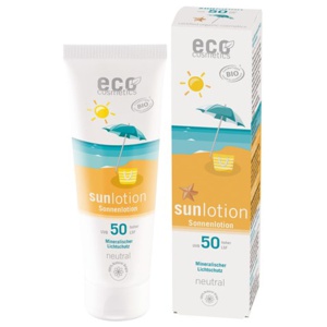 Eco Cosmetics Sollotion Neutral SPF 50 Sheasmör & Nattljusolja 125 ml produkt bild