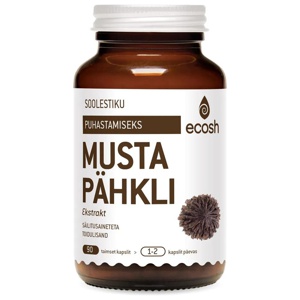 Ecosh life musta pähkli ekstrakt kapslid n90 toote pilt