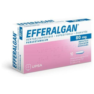 Efferalgan rektaalsuposiit 80mg n10 toote pilt