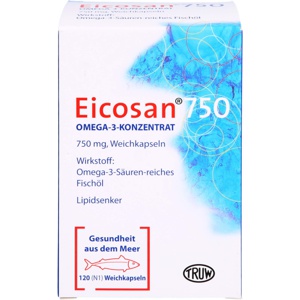 EICOSAN 750 Omega-3 Konzentrat Weichkapseln Produktbild