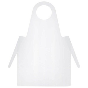 Einmal Schürzen PE 125cm weiß, 50 St n.v. Produktbild