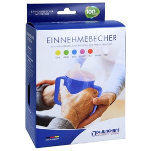 EINNEHMEBECHER m.Griff+2 Deckel 4+12mm blau Produktbild