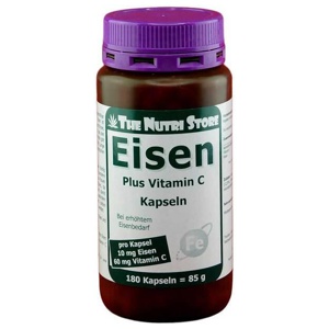 Eisen 10 mg + Vitamin C 60 mg Kapseln, 180 St Kapseln Produktbild