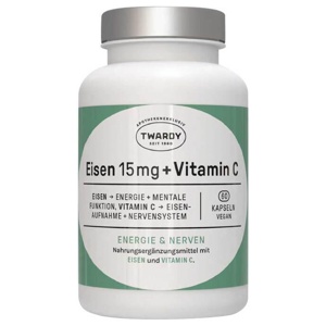 Eisen 15 mg + Vitamin C vegan Kapseln, 60 St Kapseln Produktbild