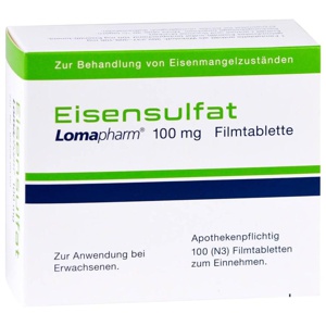 EISENSULFAT Lomapharm 100 mg Filmtabletten Produktbild