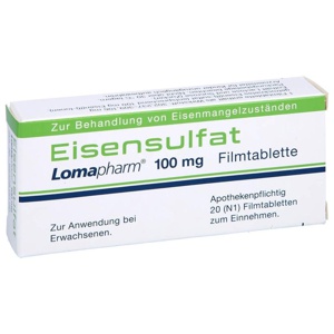 EISENSULFAT Lomapharm 100 mg Filmtabletten Produktbild