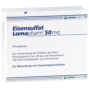 EISENSULFAT Lomapharm 50 mg Filmtabletten Produktbild