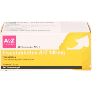 EISENTABLETTEN AbZ 100 mg Filmtabletten Produktbild