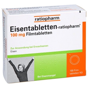 EISENTABLETTEN-ratiopharm 100 mg Filmtabletten Produktbild