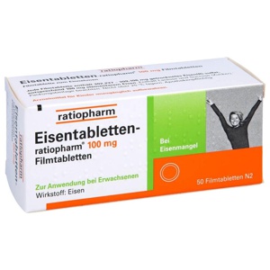 EISENTABLETTEN-ratiopharm 100 mg Filmtabletten Produktbild
