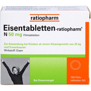 EISENTABLETTEN-ratiopharm N 50 mg Filmtabletten Produktbild