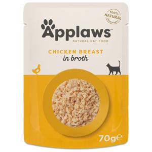 Ekonomipack: Applaws Cat Natural i buljong 48 x 70 g - Kycklingbröst produkt bild