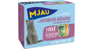 Ekonomipack: Mjau Cat Pouch 48 x 85 g - Mixpack Köttmeny i gelé (4 sorter) produkt bild
