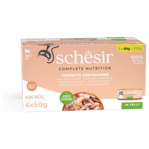 Schesir Complete Nutrition filé i gelé 6 x 50 g - Tonfisk med lax produkt bild