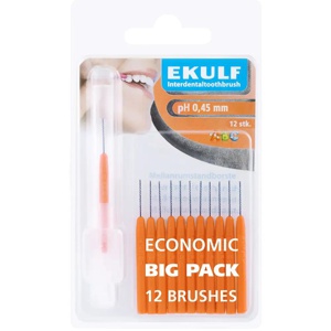 Ekulf pH mellomromstannbørste 0,45 mm oransje 12 stk produktbilde