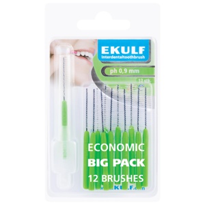 Ekulf pH mellomromstannbørste 0,9 mm grønn 12 stk produktbilde