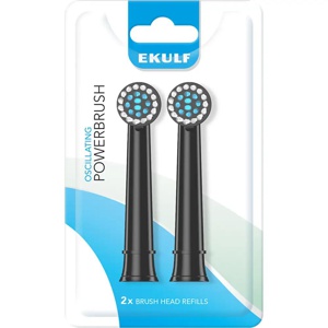 Ekulf PowerBrush Black børstehoderefill 2 stk produktbilde
