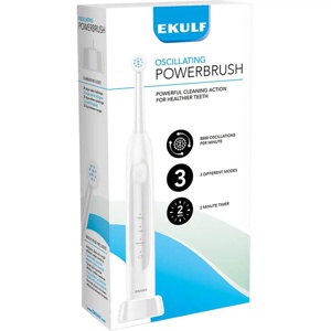 Ekulf PowerBrush White elektrisk tannbørste 1 stk produktbilde