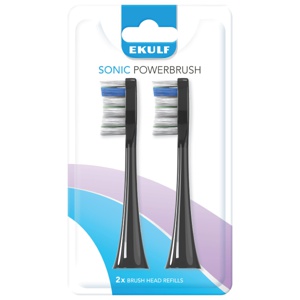 Ekulf Sonic PowerBrush Black børstehoderefill 2 stk produktbilde