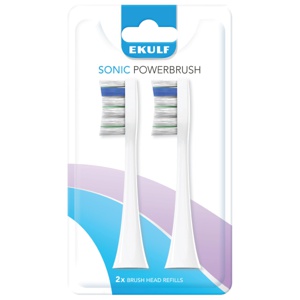Ekulf Sonic Powerbrush tannbørstehode refill hvit 2 stk produktbilde