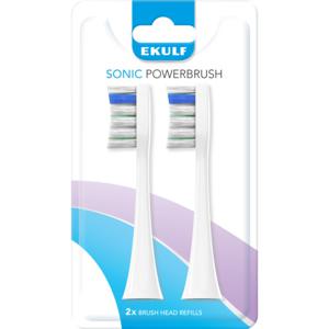 Ekulf Sonic Powerbrush White Refill 2 st produkt bild