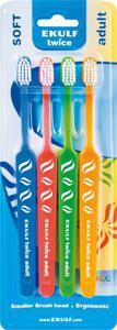 Ekulf Twice Adult tandborste 4 st produkt bild