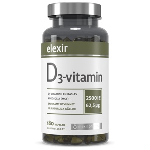 Elexir D3-vitamin 2500 IE 180 kapslar produkt bild
