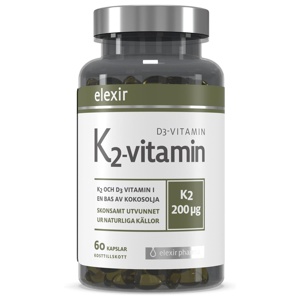 Elexir K2-vitamin D3-vitamin 60 kapslar produkt bild