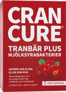 Elexir Pharma Cran Cure Tranbär Plus Mjölksyrabakterier 60 stk produktbilde
