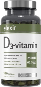 Elexir Pharma D3 Vitamin 2500 IE 180 stk produktbilde