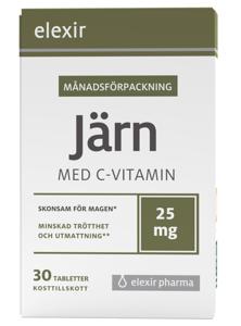 Elexir Pharma Järn med C-vitamin 30 tabletter produkt bild