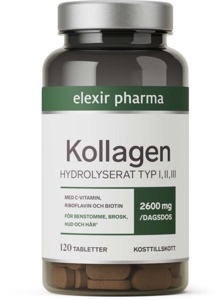 Elexir Pharma Kollagen typ I, II och III 120 stk produktbilde