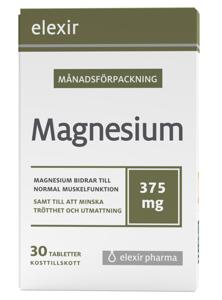 Elexir Pharma Magnesium 375 mg 30 tabletter produkt bild