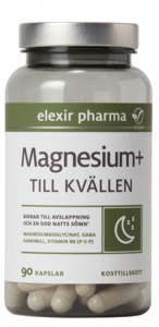 Elexir Pharma magnesium+ til kvelden 90 kapsler produktbilde