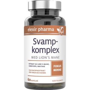 Elexir Pharma Svampkomplex med Lion´s Mane 60 kapslar produkt bild
