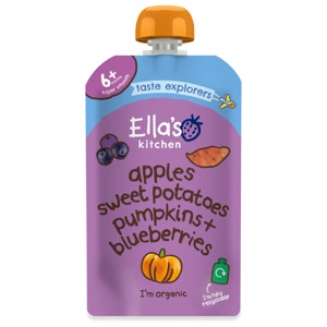 Ella's Kitchen Babymos søde kartofler,græskar æble & blåbær (6 mdr) Ø 120 g produktbillede