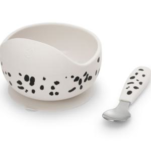 Elodie Details silikonskål med sked dalmatian dots produkt bild