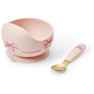Elodie Silikonskål Med Sked Rosy Bow produkt bild