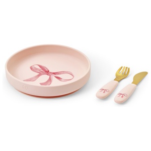 Elodie Tallriksset Silikon (Rosy Bow) produkt bild