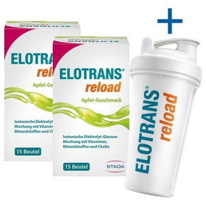Elotrans reload Elektrolyt-Pulver Apfel Beutel, 2x15x7.45 g Pulver Produktbild