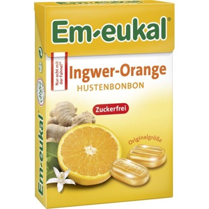 EM-EUKAL Bonbons Ingwer Orange zuckerfrei Box Produktbild