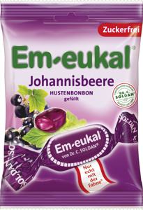 Em-eukal Sockerfri Halstablett Svartvinbär 75g produkt bild