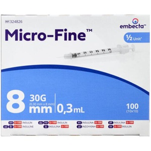 BD Micro Fine+ 0,3 ml U-100 - 100 stk. produktbillede