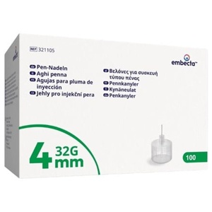 Embecta Penkanyler (32G) 0,23 x 4 mm - 100 stk produktbillede
