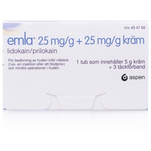 Emla kräm 25 mg/g + 25 mg/g, 5 gr produkt bild
