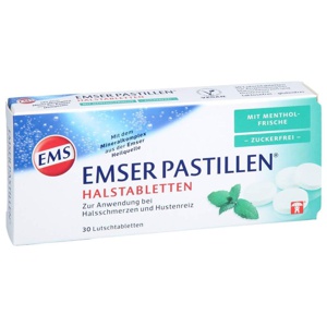 EMSER Pastillen mit Mentholfrische zuckerfrei 30 St Lutschtabletten Produktbild