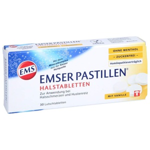 EMSER Pastillen ohne Menthol zuckerfrei 30 St Lutschtabletten Produktbild