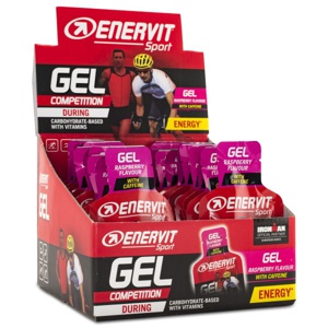 Enervit Sport Caffeine Gel Hindbær 24-pak produktbillede